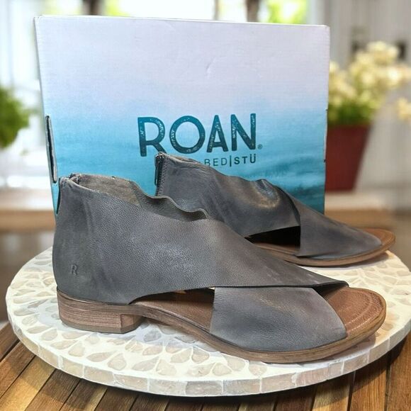 Bed Stu Betty Leather Back‑Zip Sandal Handcrafted Criss‑Cross Peep‑Toe Size 8 - Picture 2 of 16